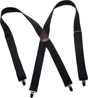 1 1/2" Wide Classic Series Holdups Suspenders for Men in X-back style w/USA Patented No-slip® Silver Clips