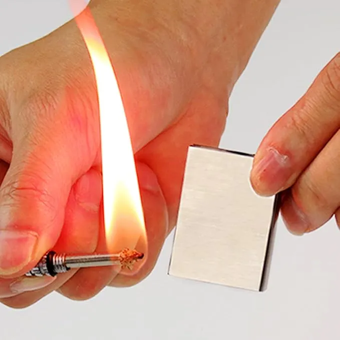 10 Pcs of Emergency Survival Camping Fire Starter Set, Forever Lighter, Flint Metal Match, Waterproof Keychain Permanent Match, Unlimited Waterproof Stick