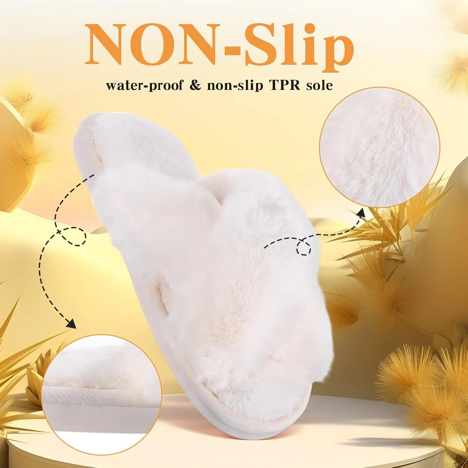 12 Pairs Women's Fuzzy Slippers Cross Band Open Toe Bridesmaid Fluffy Comfy House Slippers for Indoor Outdoor Wedding