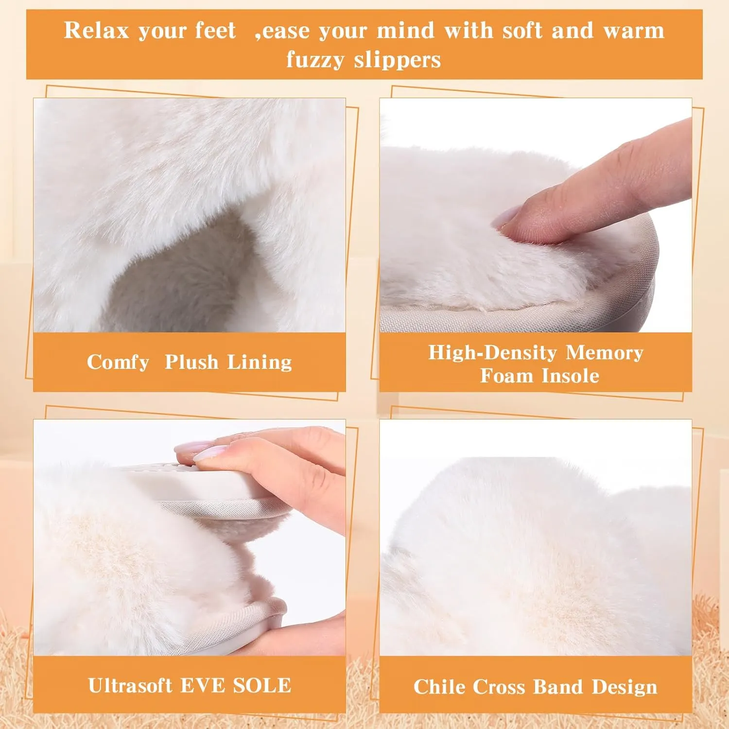 12 Pairs Women's Fuzzy Slippers Cross Band Open Toe Bridesmaid Fluffy Comfy House Slippers for Indoor Outdoor Wedding