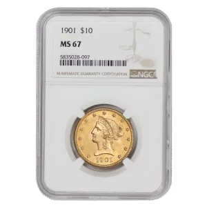 1901 American Gold Liberty Head Eagle MS-67 $10 MS67 NGC