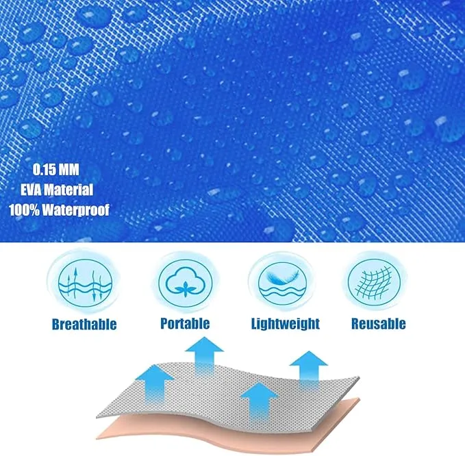 2 Pack Rain Ponchos for Kids, Reusable Kids Rain Jacket with Hood Waterproof Raincoats for Boys and Girls