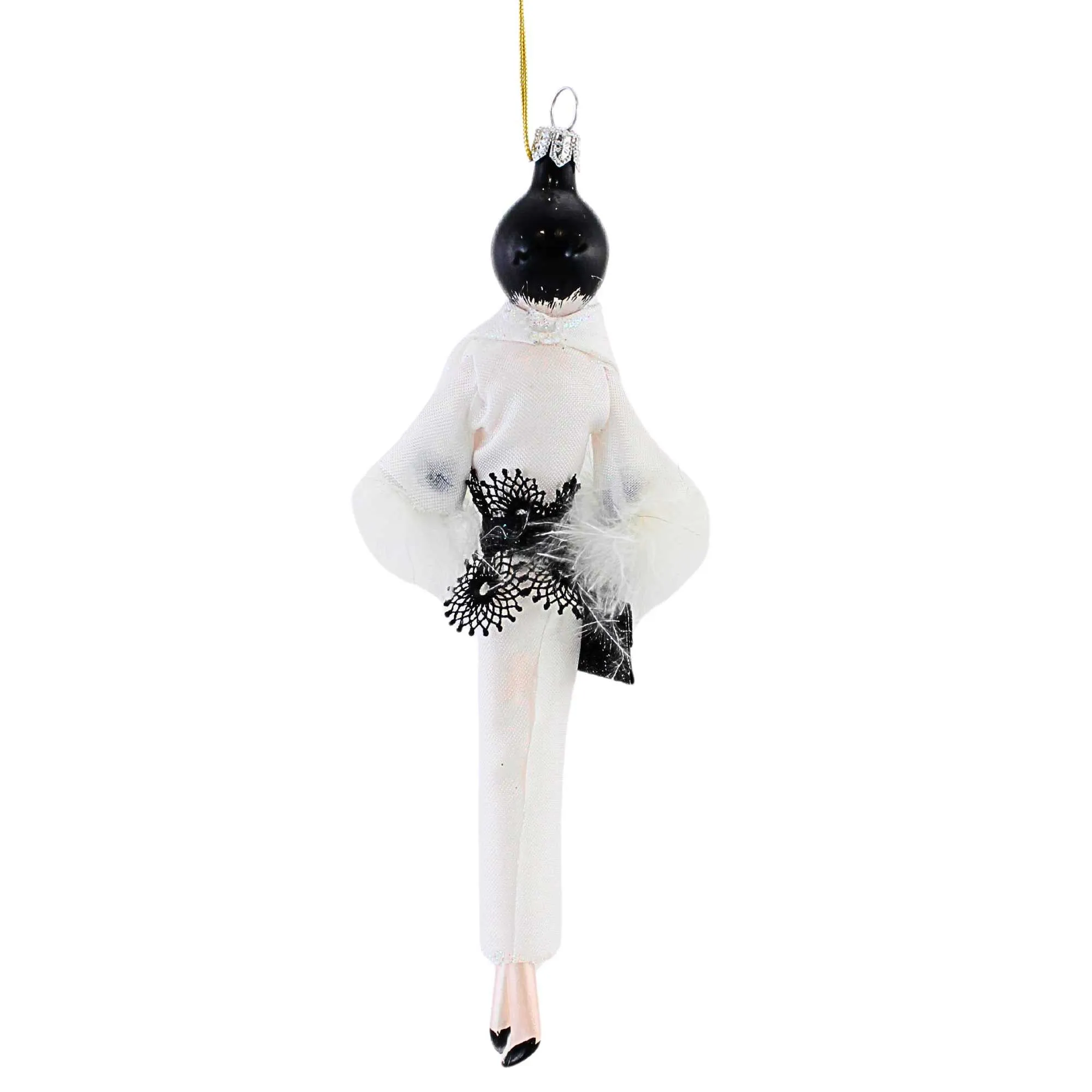 (63000) Miranda In White Lace Black Dress