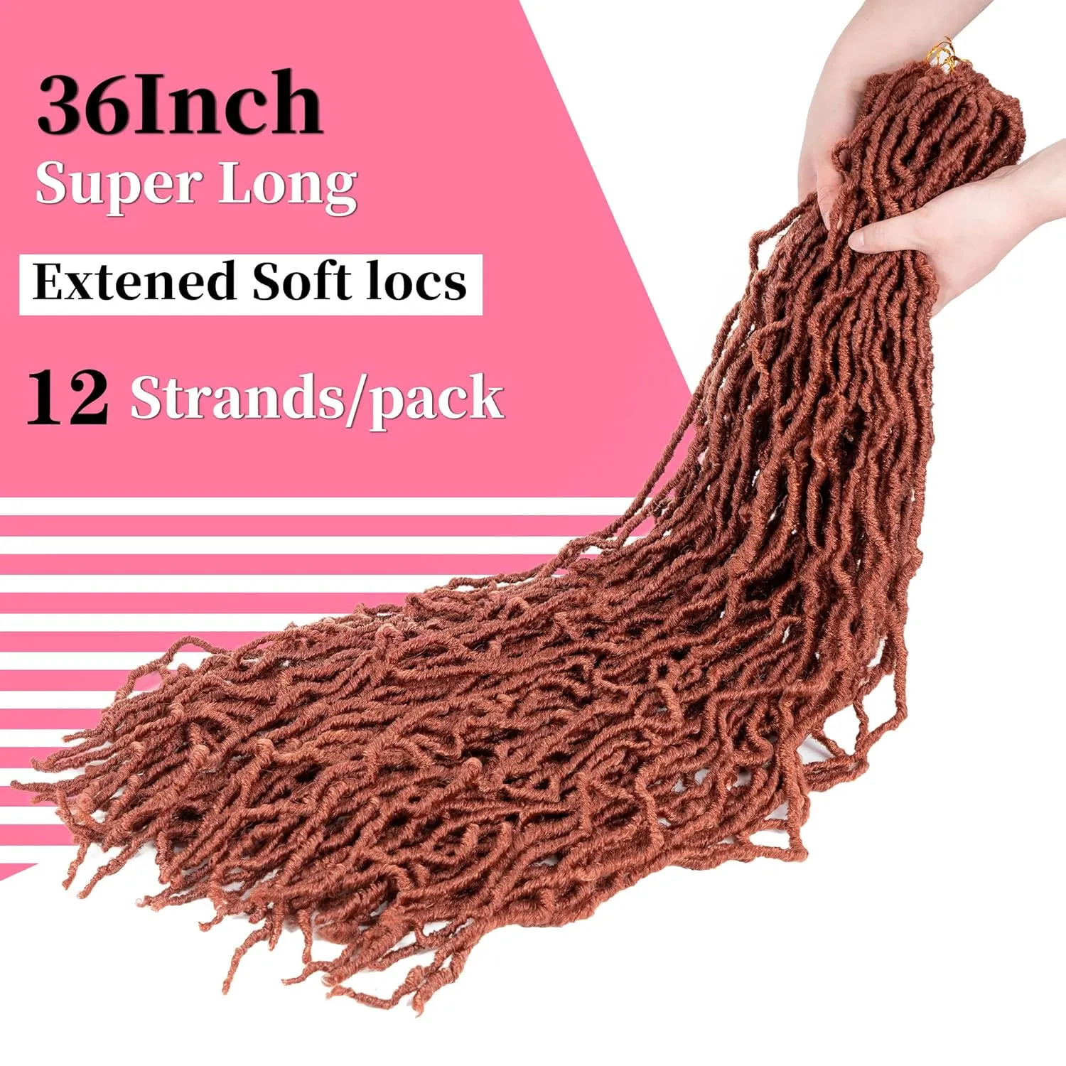 6Packs 36Inch Soft Locs Crochet Hair Faux Locs Crochet Braids Hair 350# Goddess Locs Synthetic Hair Extend Soft Locs Braiding for Women (36 Inch (6packs), 350#)