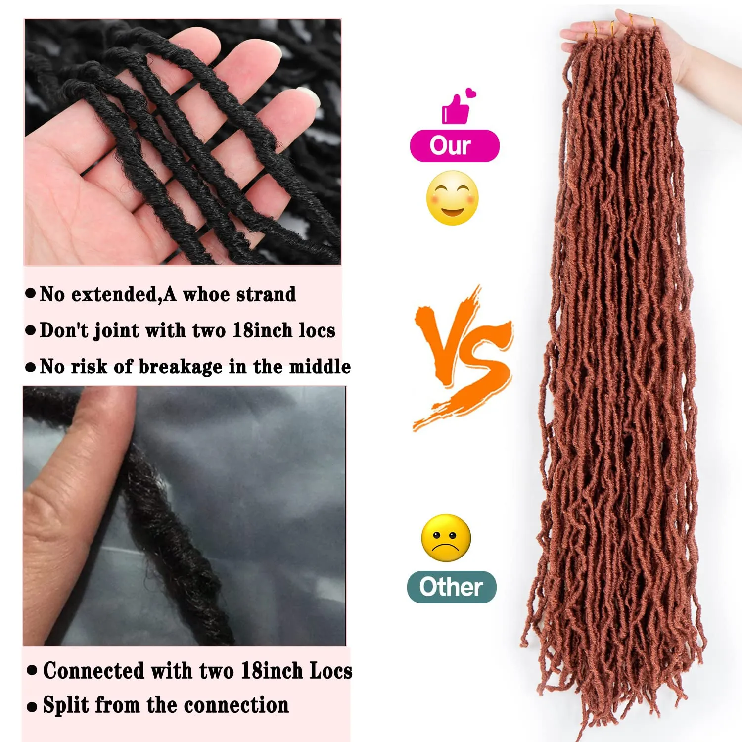 6Packs 36Inch Soft Locs Crochet Hair Faux Locs Crochet Braids Hair 350# Goddess Locs Synthetic Hair Extend Soft Locs Braiding for Women (36 Inch (6packs), 350#)