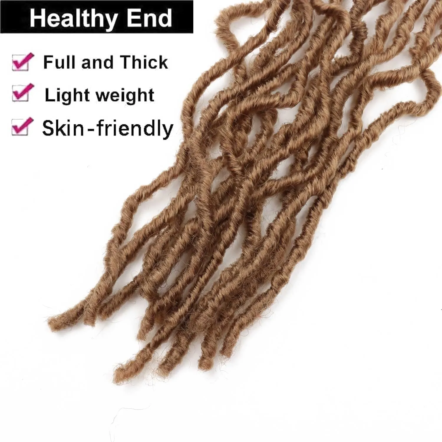 7 Packs Soft Locs Crochet Hair 24 Inch Pre Looped Wavy Goddess Locs Crochet Braids for Natural Butterfly Crochet Hair for Black Women (24 inch(pack of 7), 27#)