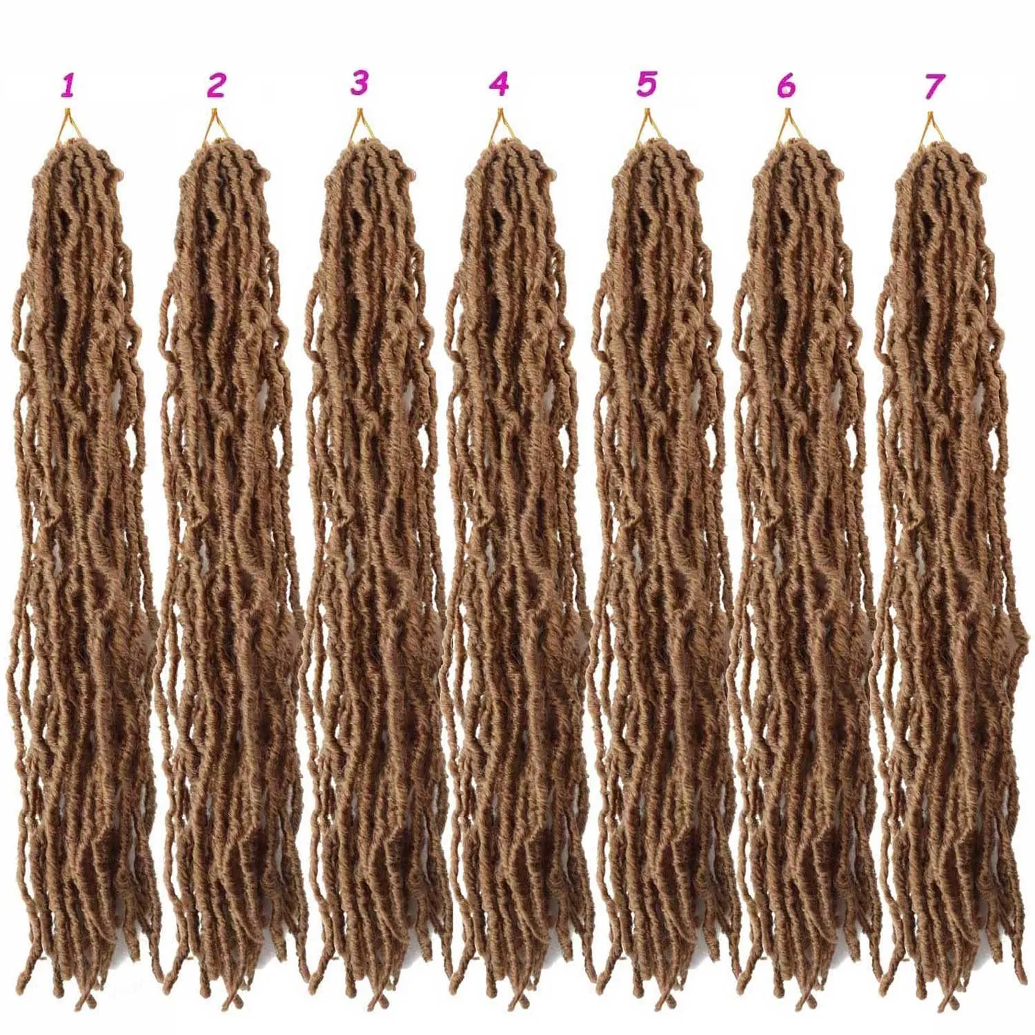 7 Packs Soft Locs Crochet Hair 24 Inch Pre Looped Wavy Goddess Locs Crochet Braids for Natural Butterfly Crochet Hair for Black Women (24 inch(pack of 7), 27#)
