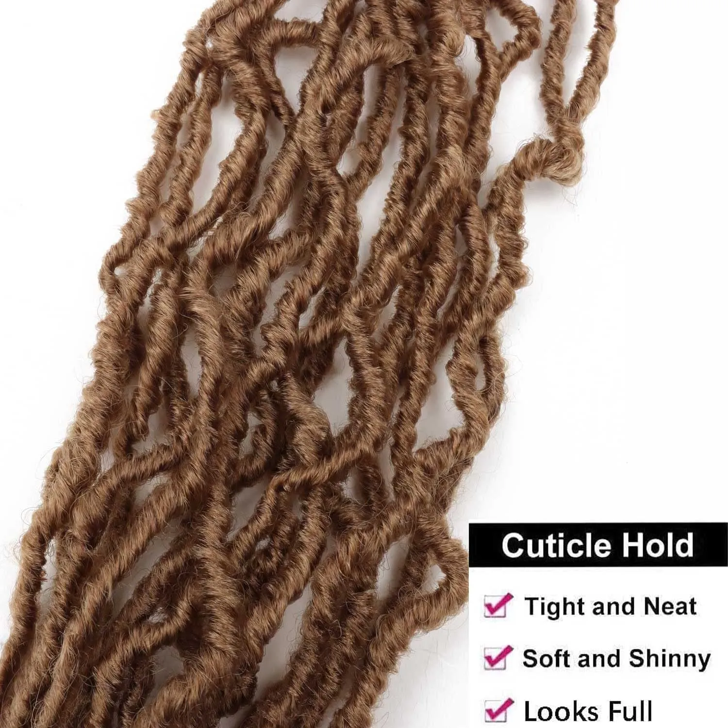 7 Packs Soft Locs Crochet Hair 24 Inch Pre Looped Wavy Goddess Locs Crochet Braids for Natural Butterfly Crochet Hair for Black Women (24 inch(pack of 7), 27#)