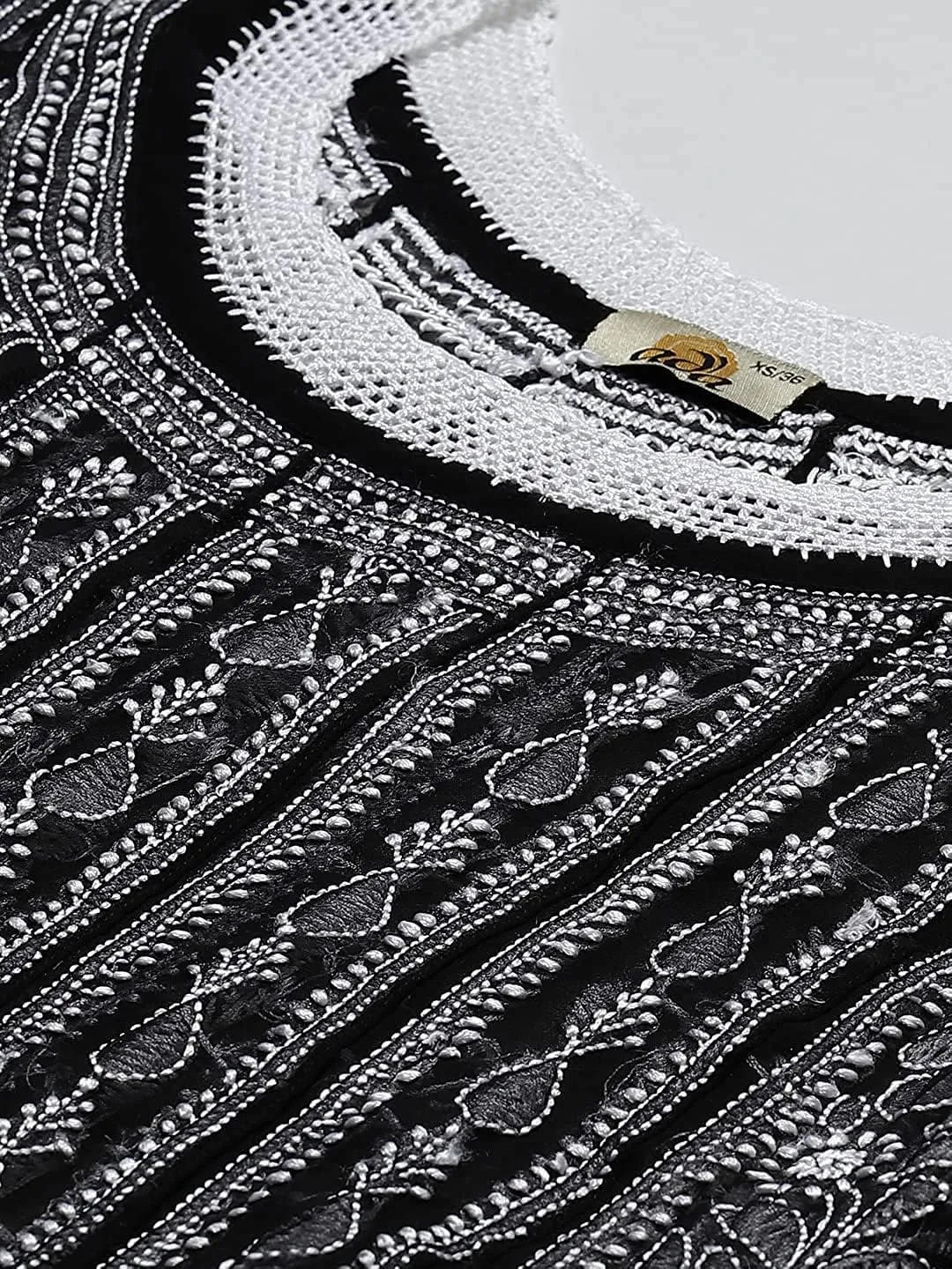 Ada Hand Embroidered Indian Chikankari Traditional Georgette Anarkali Kurta Kurti for Women A411207