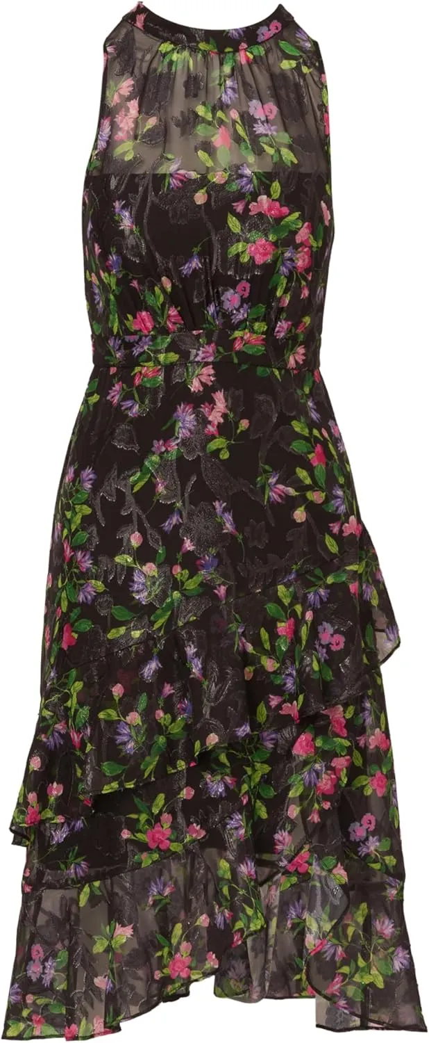 Adrianna Papell Women's Printed Halter Midi Dress