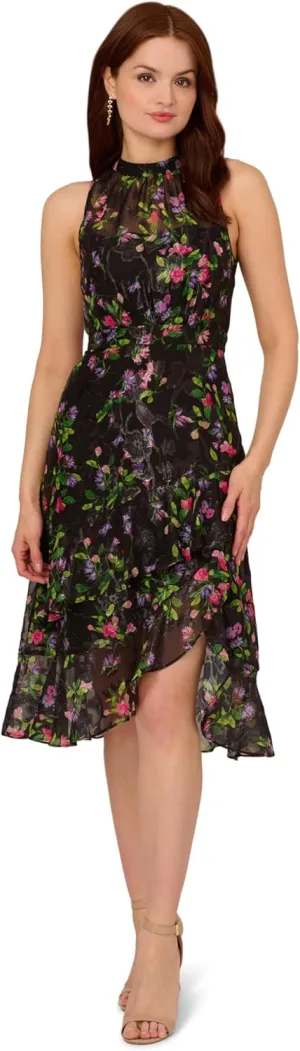 Adrianna Papell Women's Printed Halter Midi Dress