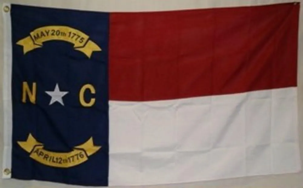 AES 5x8 Embroidered Sewn State of North Carolina Synthetic Cotton Flag 5'x8' Fade Resistant Double Stitched Premium Penant House Banner Grommets