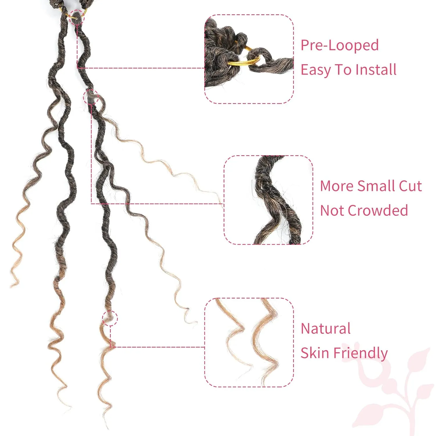 Alicoco Goddess Locs Crochet Hair 14 Inch 8 Packs Faux Locs Crochet Hair For Women Boho Soft Locs Pre-looped River Crochet Locs With Curly Ends (14 Inch (Pack of 8), 1B/30)