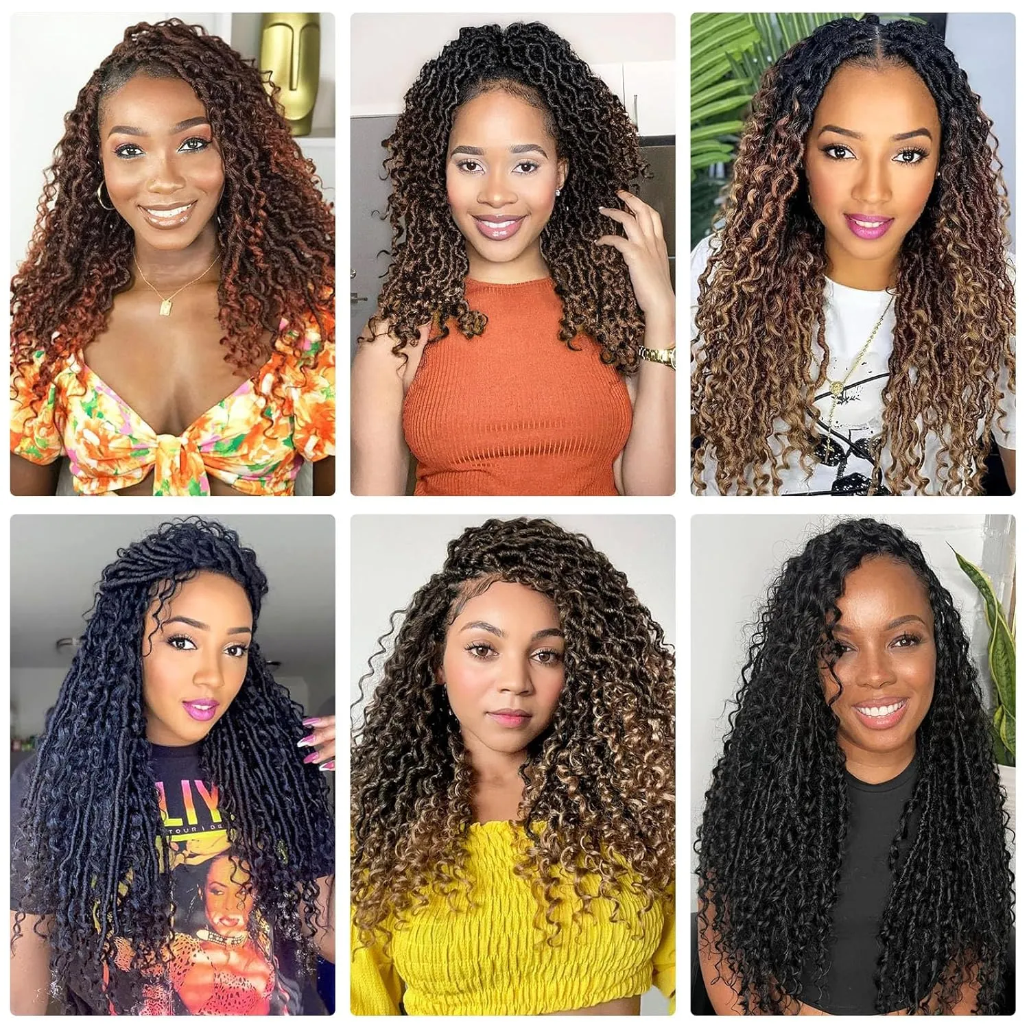 Alicoco Goddess Locs Crochet Hair 14 Inch 8 Packs Faux Locs Crochet Hair For Women Boho Soft Locs Pre-looped River Crochet Locs With Curly Ends (14 Inch (Pack of 8), 1B)