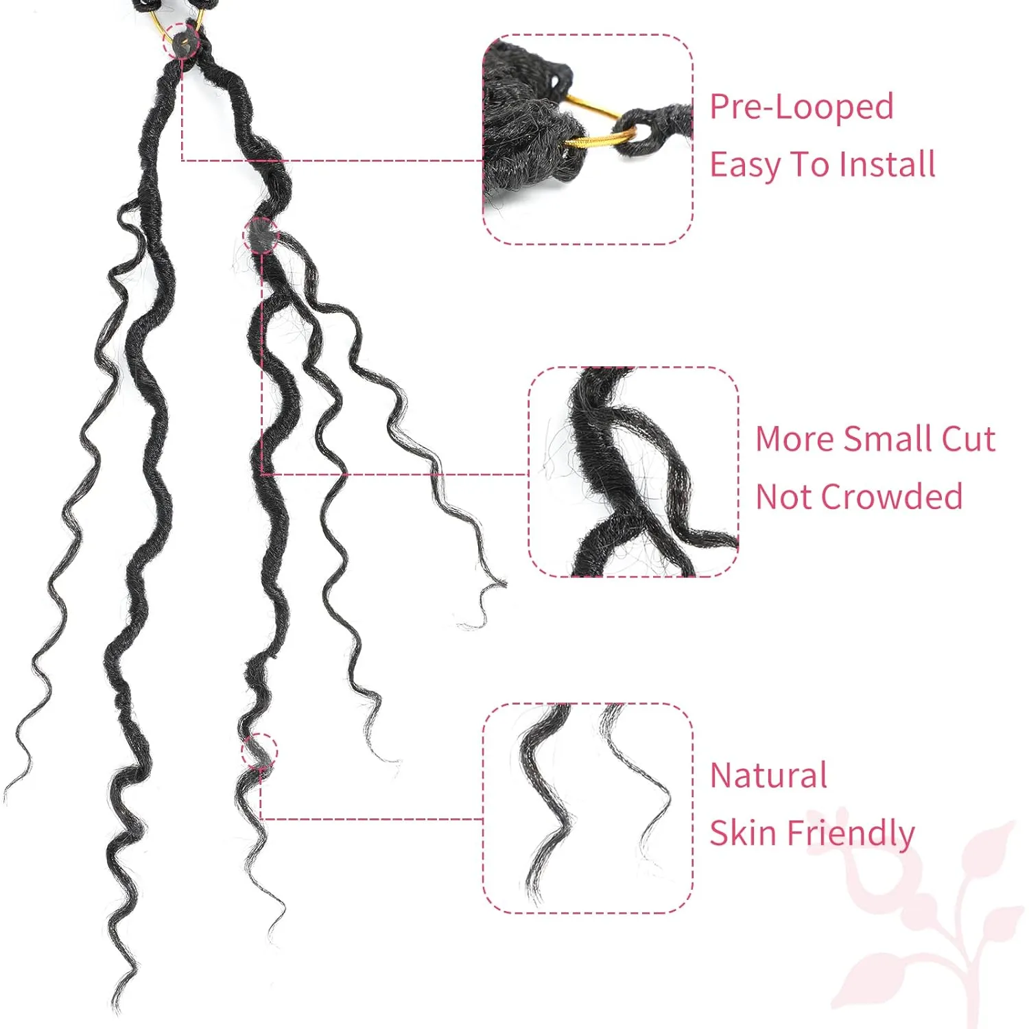 Alicoco Goddess Locs Crochet Hair 14 Inch 8 Packs Faux Locs Crochet Hair For Women Boho Soft Locs Pre-looped River Crochet Locs With Curly Ends (14 Inch (Pack of 8), 1B)
