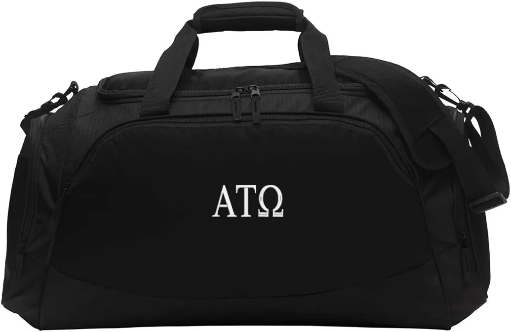 Alpha Tau Omega Active Duffel - ATO Travel Bag (Large 15"H x 29"S x 13"D, Black)
