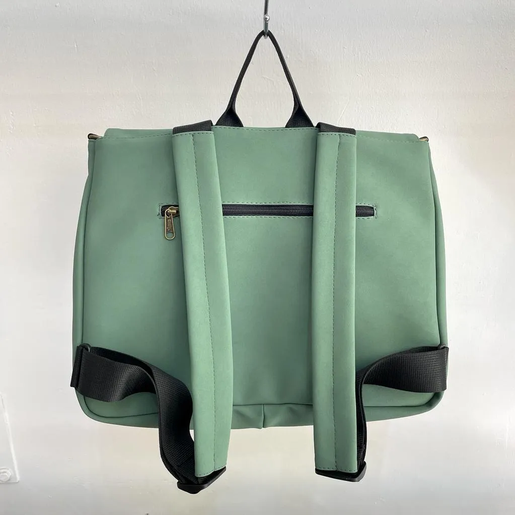 Antique Green Nubuck-like Large 'Jaffa' Backpack/Side Bag