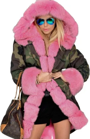 Aofur Womens Hooded Faux Fur Lined Warm Coats Parkas Anoraks Outwear Winter Long Jackets