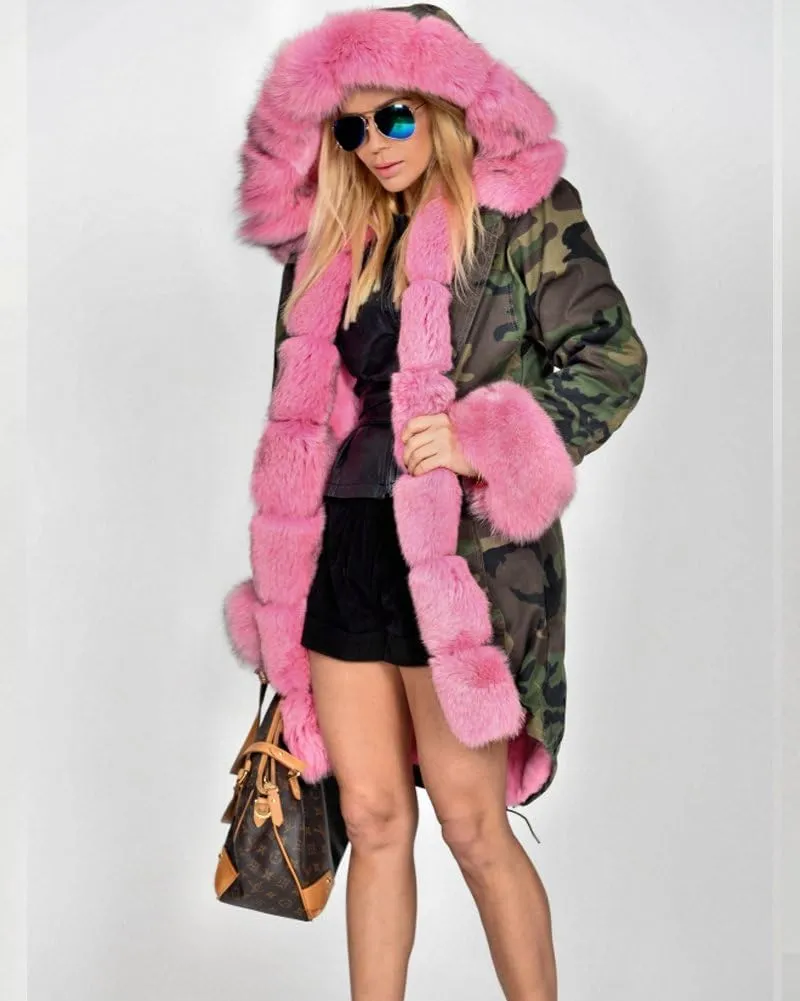 Aofur Womens Hooded Faux Fur Lined Warm Coats Parkas Anoraks Outwear Winter Long Jackets
