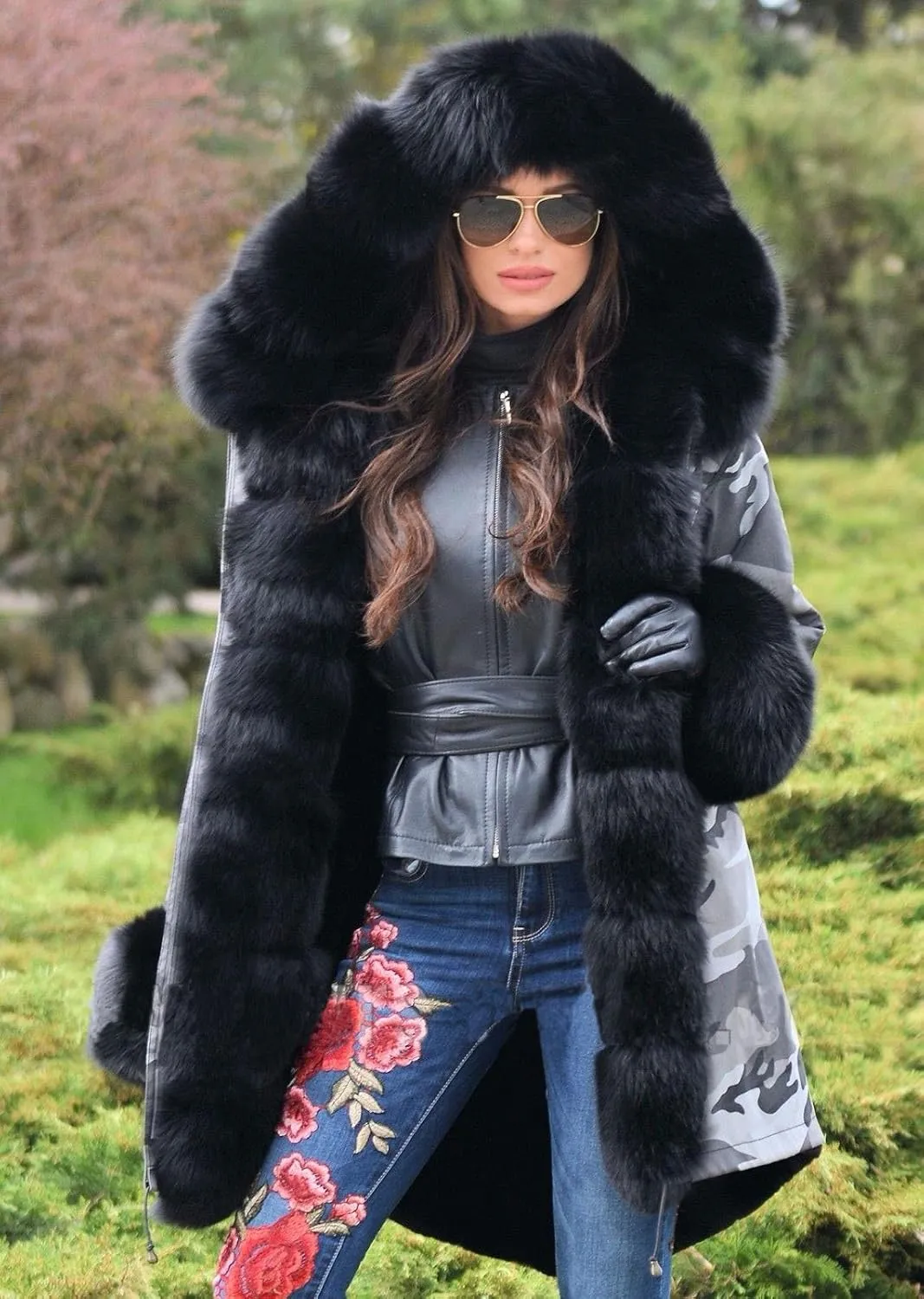 Aoxwomens Winter Coats for Women Puffer Jacket Lady Warm Thicken Long Parka Fall Spring Overcoat