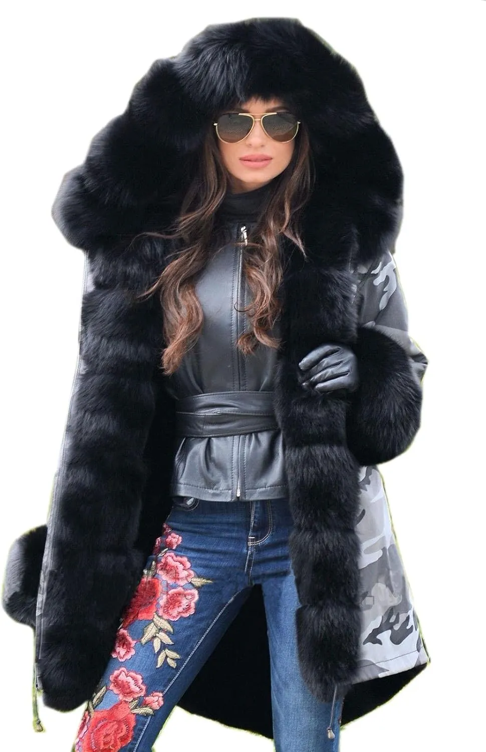 Aoxwomens Winter Coats for Women Puffer Jacket Lady Warm Thicken Long Parka Fall Spring Overcoat