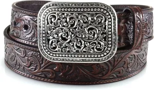 ARIAT Women's Rhinestones Embossed Leather Belt