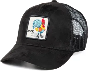 Ashen Fane Faux Suede Polyester Blend Animal Patch 5 Panel Classic Adjustable Mesh Back Trucker Hat