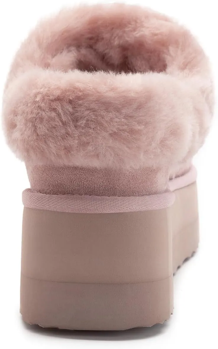 Athlefit Platform Slippers for Women Fluffy Indoor and Outdoor Beedroom Fuzzy House Slippers