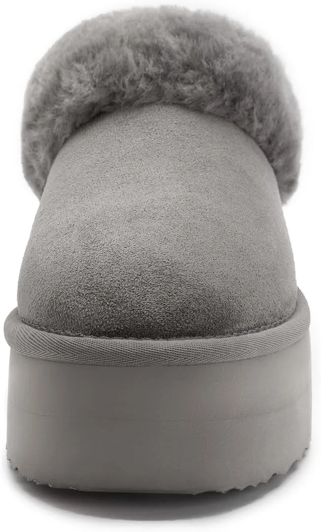 Athlefit Platform Slippers for Women Fluffy Indoor and Outdoor Beedroom Fuzzy House Slippers