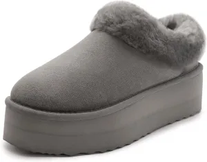 Athlefit Platform Slippers for Women Fluffy Indoor and Outdoor Beedroom Fuzzy House Slippers
