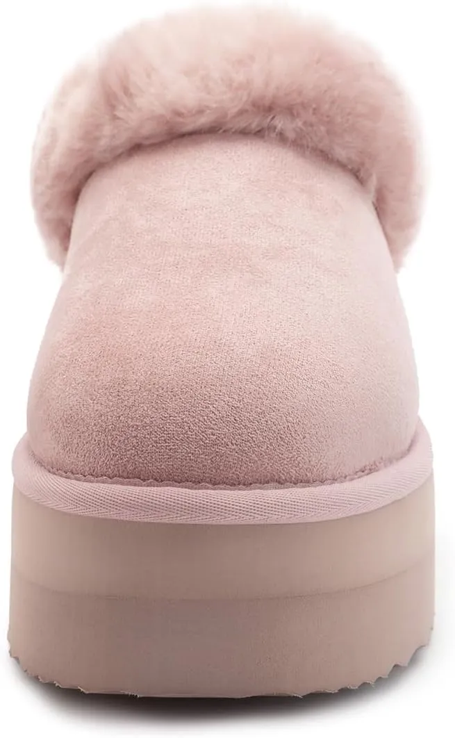 Athlefit Platform Slippers for Women Fluffy Indoor and Outdoor Beedroom Fuzzy House Slippers
