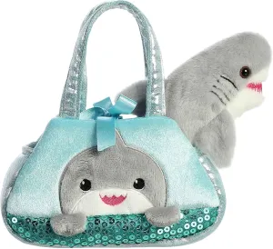 Aurora® Fashionable Fancy Pals™ Peek-A-Boo Shark Stuffed Animal - On-The-go Companions - Stylish Accessories - Blue 7 Inches