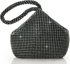 BABEYOND Women's Rhinestone Clutch Evening Bags Sparkly Glitter Triangle Purse for 1920s Party Prom Wedding