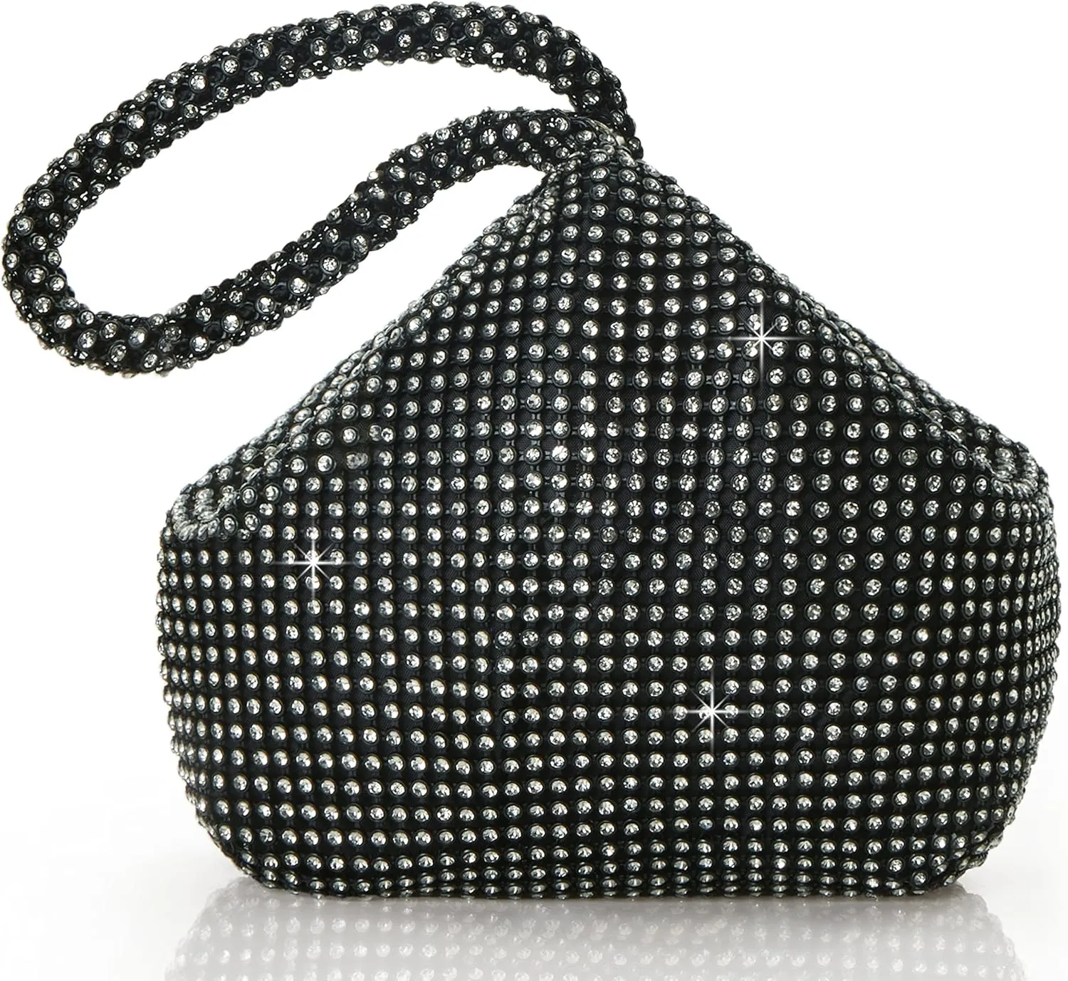 BABEYOND Women's Rhinestone Clutch Evening Bags Sparkly Glitter Triangle Purse for 1920s Party Prom Wedding