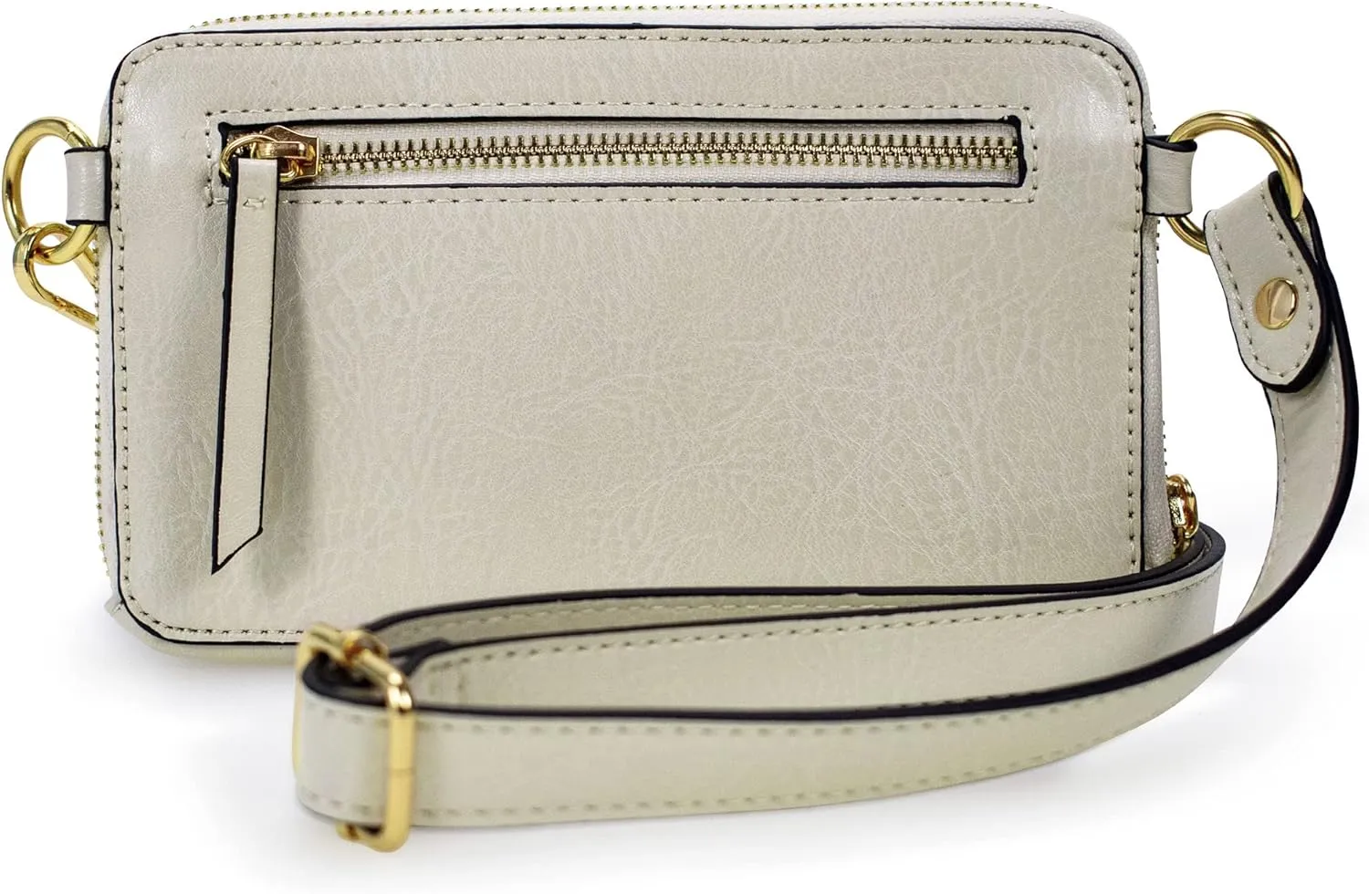 Badgley Mischka Madalyn Vegan Leather Pouch Belt Bag (Champagne)