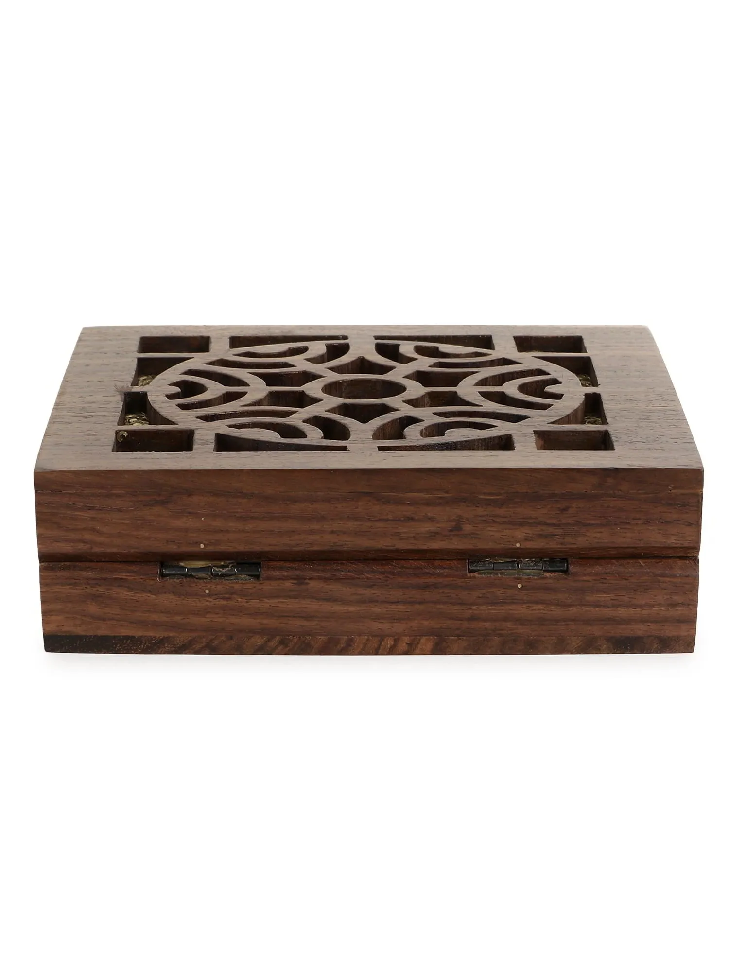 Balk Wooden Abstract Wooden Sequined Clutch