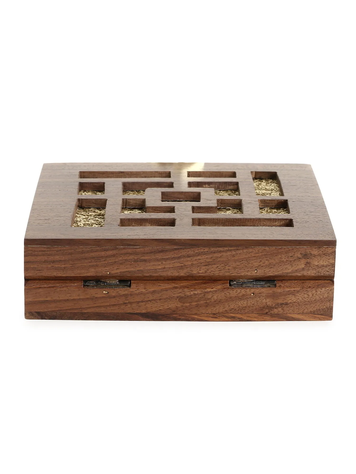 Balk Wooden Geometric Wooden Sequined Clutch