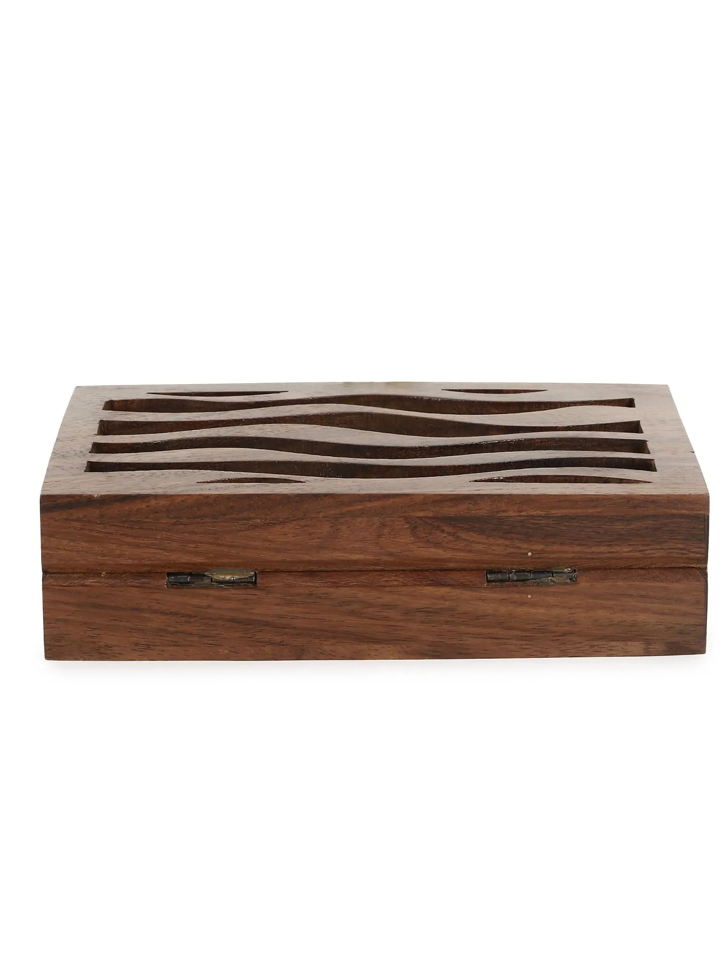 Balk Wooden Wave Moire Wooden Sequined Clutch