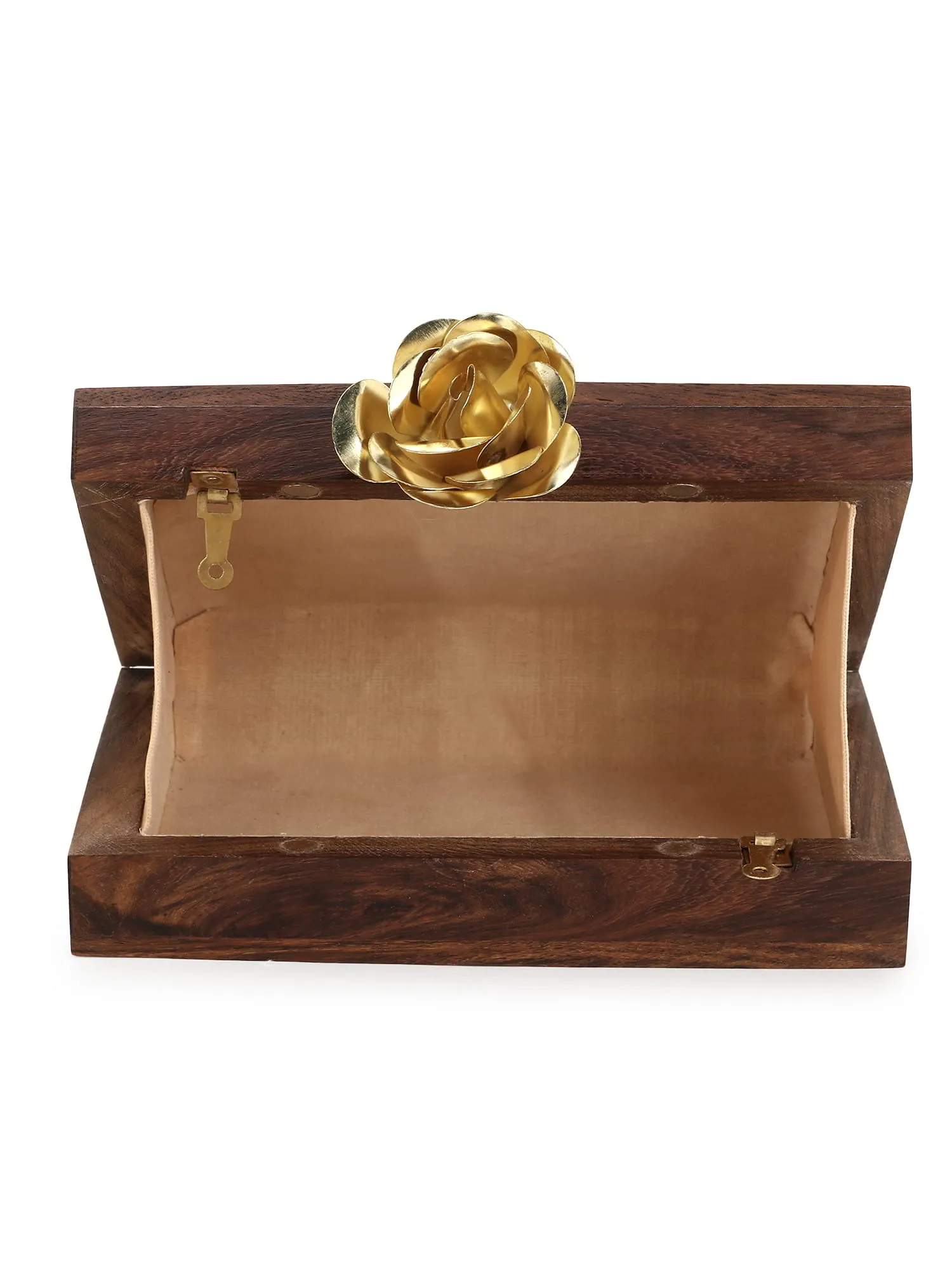 Balk Wooden Wave Moire Wooden Sequined Clutch