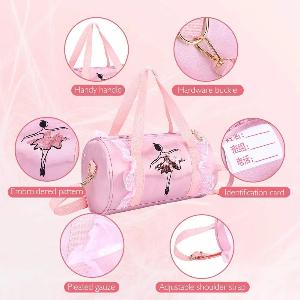 Ballet Bag Ballet Princess Dance Bag Ballet Latin Dance Bag Handbag Shoulder Cross-Body Bag with Lace for Dancer Girls