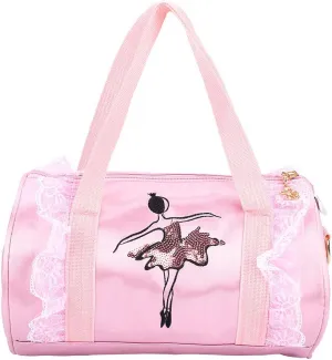 Ballet Bag Ballet Princess Dance Bag Ballet Latin Dance Bag Handbag Shoulder Cross-Body Bag with Lace for Dancer Girls