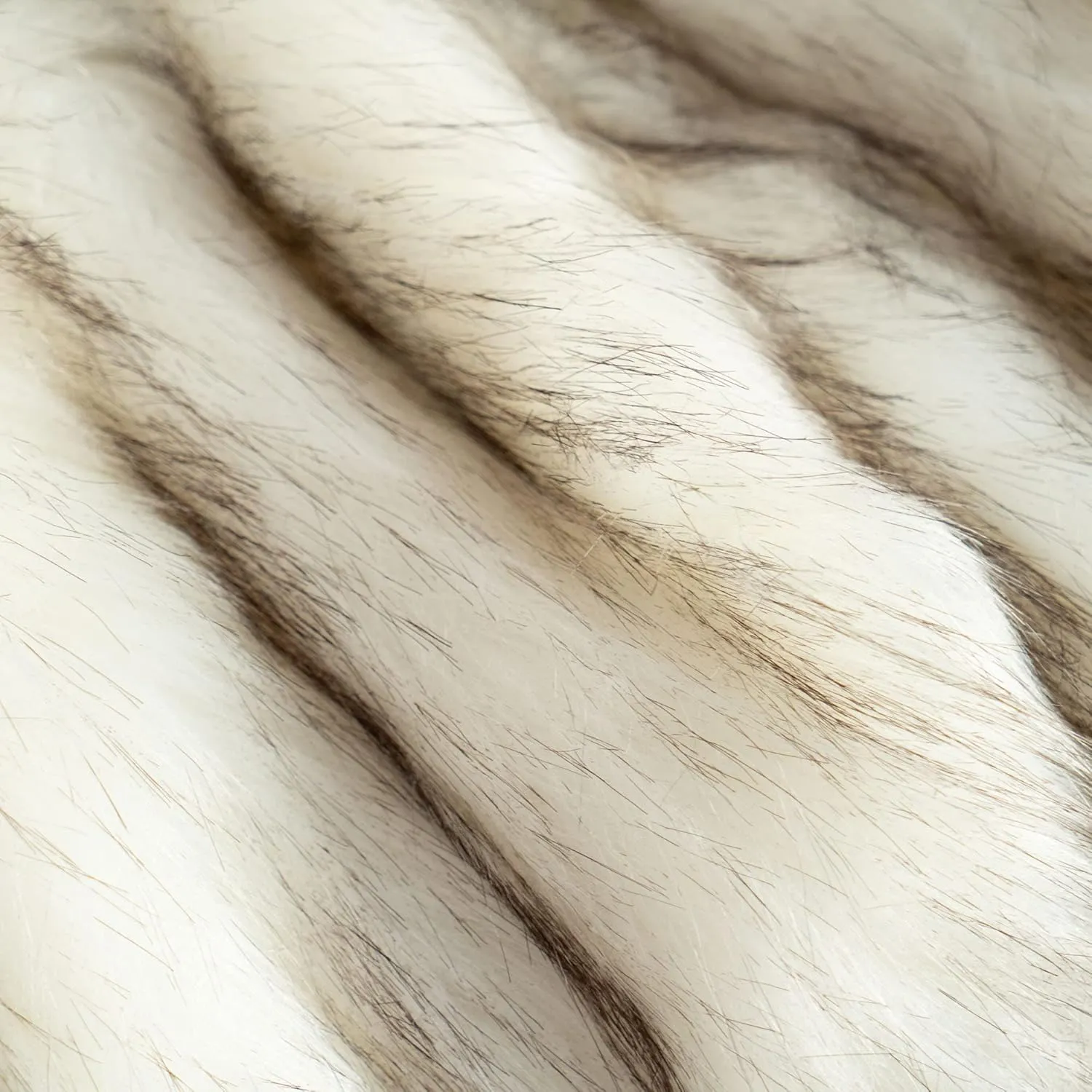 BATTILO HOME Luxury White Faux Fur Throw Blanket Long Pile with Black Tips, 51"x67", Super Warm Thick Faux Fur Blanket for Couch, Bed, Fuzzy Fluffy Elegant Cozy Blanket