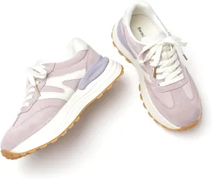 BEAU TODAY Sneakers for Women Genuine Leather Patchwork Casual Walking Shoes Retro Non-Slip Comfortable Lightweight Breathable Tennis Running Shoes