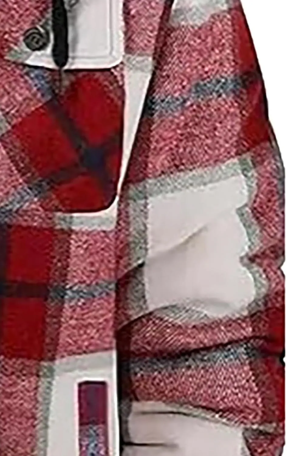 Big and Tall Flannel Jacket for Men Cotton Plaid Fleece Lined Hoodies Sherpa Full Zip Plus Size Fall Winter Warm Coat