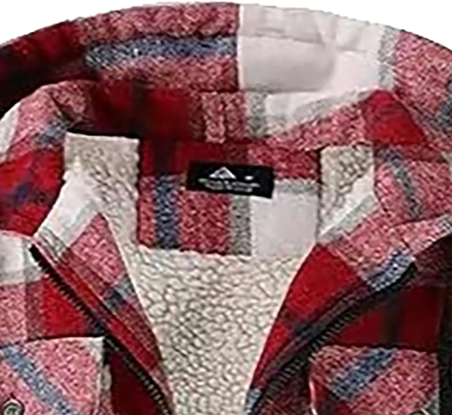 Big and Tall Flannel Jacket for Men Cotton Plaid Fleece Lined Hoodies Sherpa Full Zip Plus Size Fall Winter Warm Coat