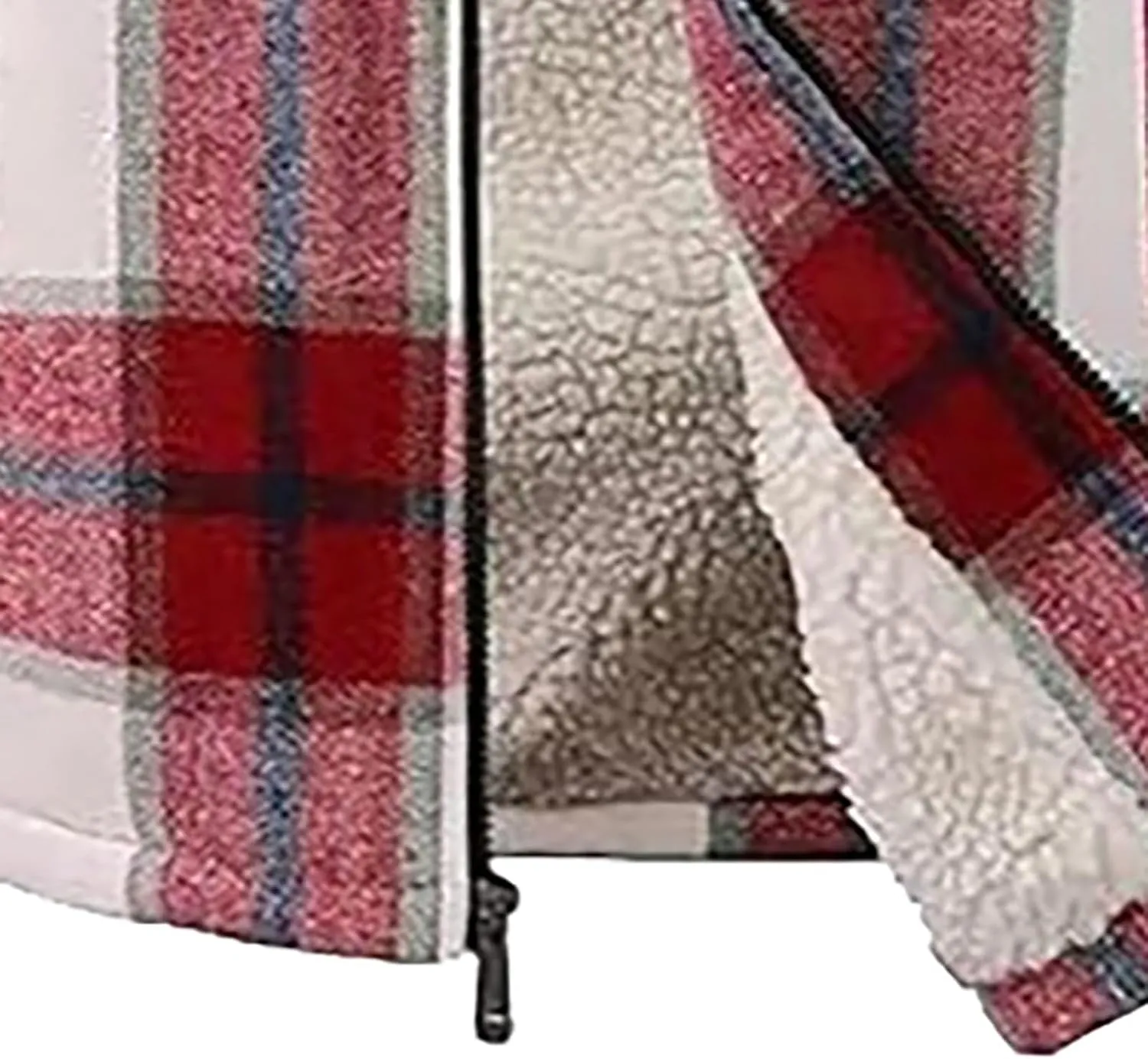 Big and Tall Flannel Jacket for Men Cotton Plaid Fleece Lined Hoodies Sherpa Full Zip Plus Size Fall Winter Warm Coat