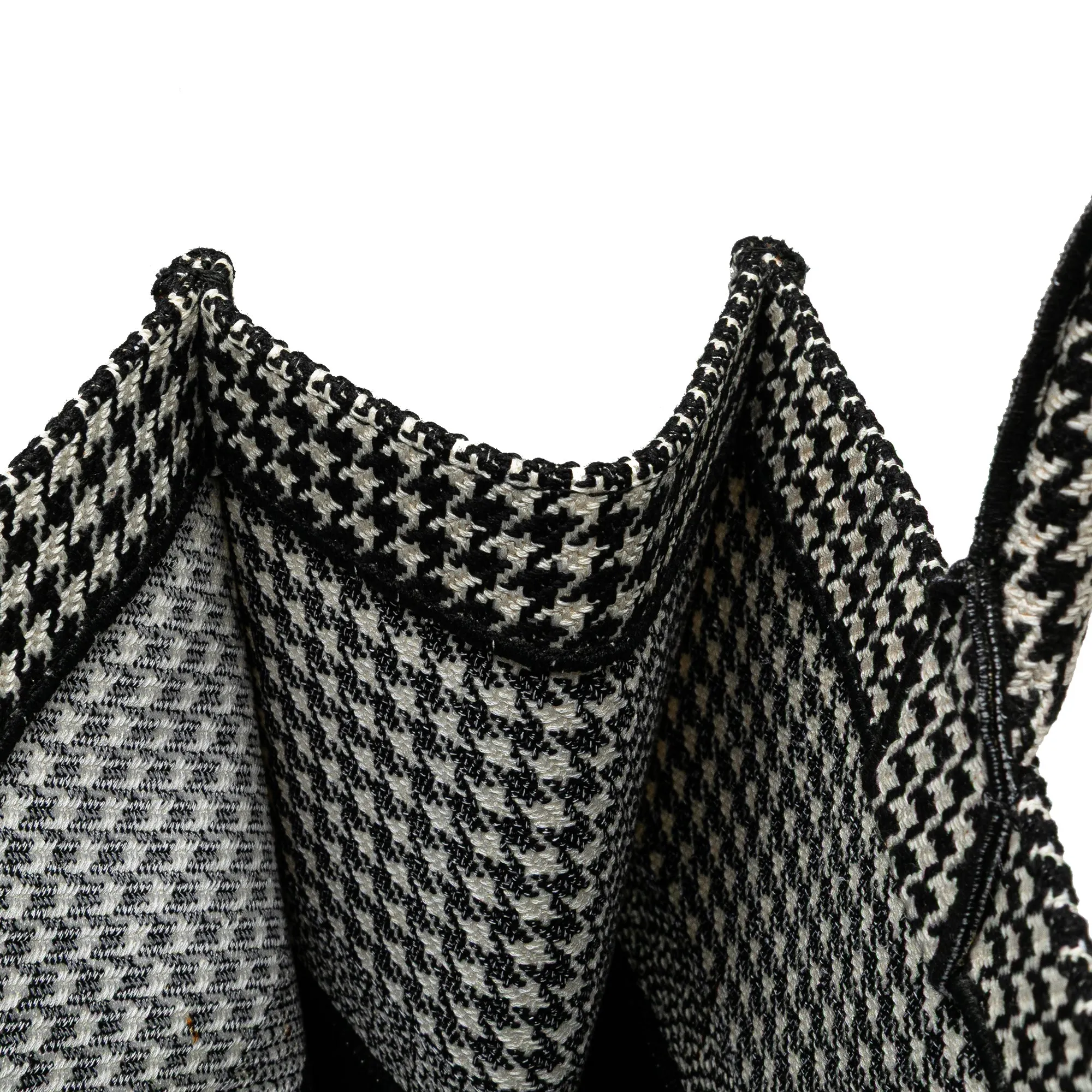 Black Dior Large Canvas Houndstooth Embroidered Book Tote