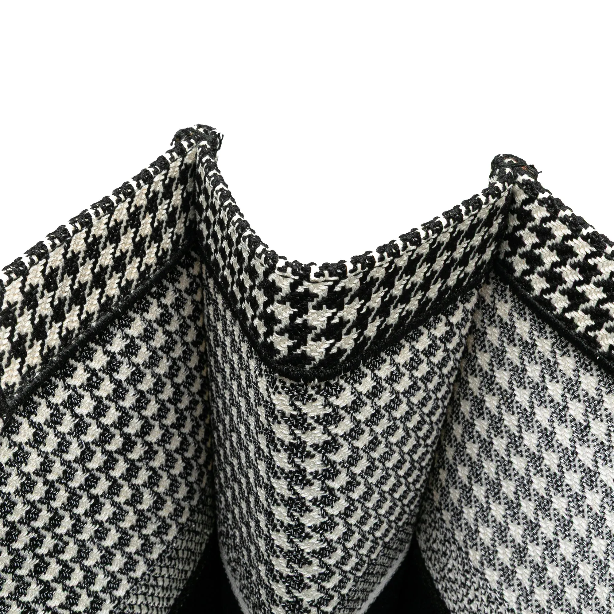Black Dior Large Canvas Houndstooth Embroidered Book Tote