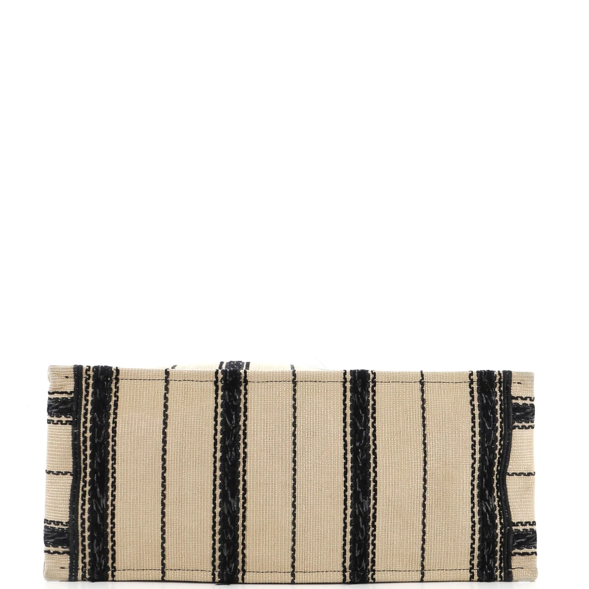 Book Tote Bayadere Stripe Embroidered Canvas Large