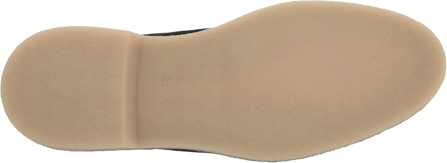 BOSS Men's Suede Lace Up Desert Boot with Embossed Logo Chukka